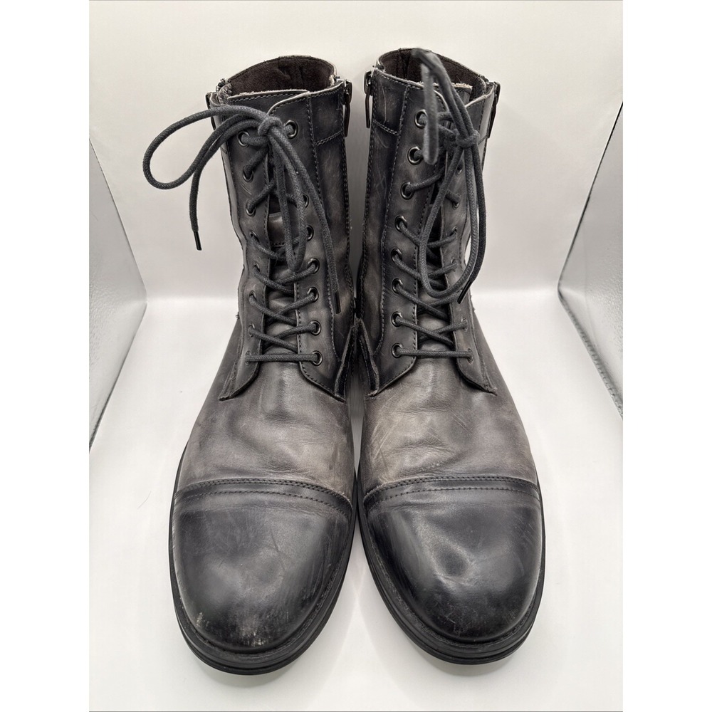 Kenneth Cole New York Kenneth Cole Men's Hugh Leather Boots Size 12 Color Grey - Picture 2 of 10